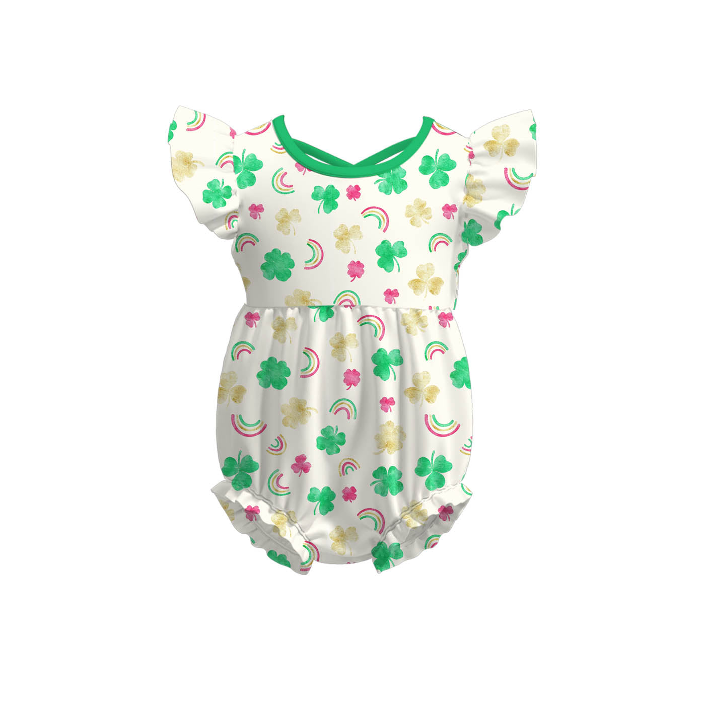 （Pre Order）Sisters St. Patrick's Day Shamrock Print Dress,Set&Romper
