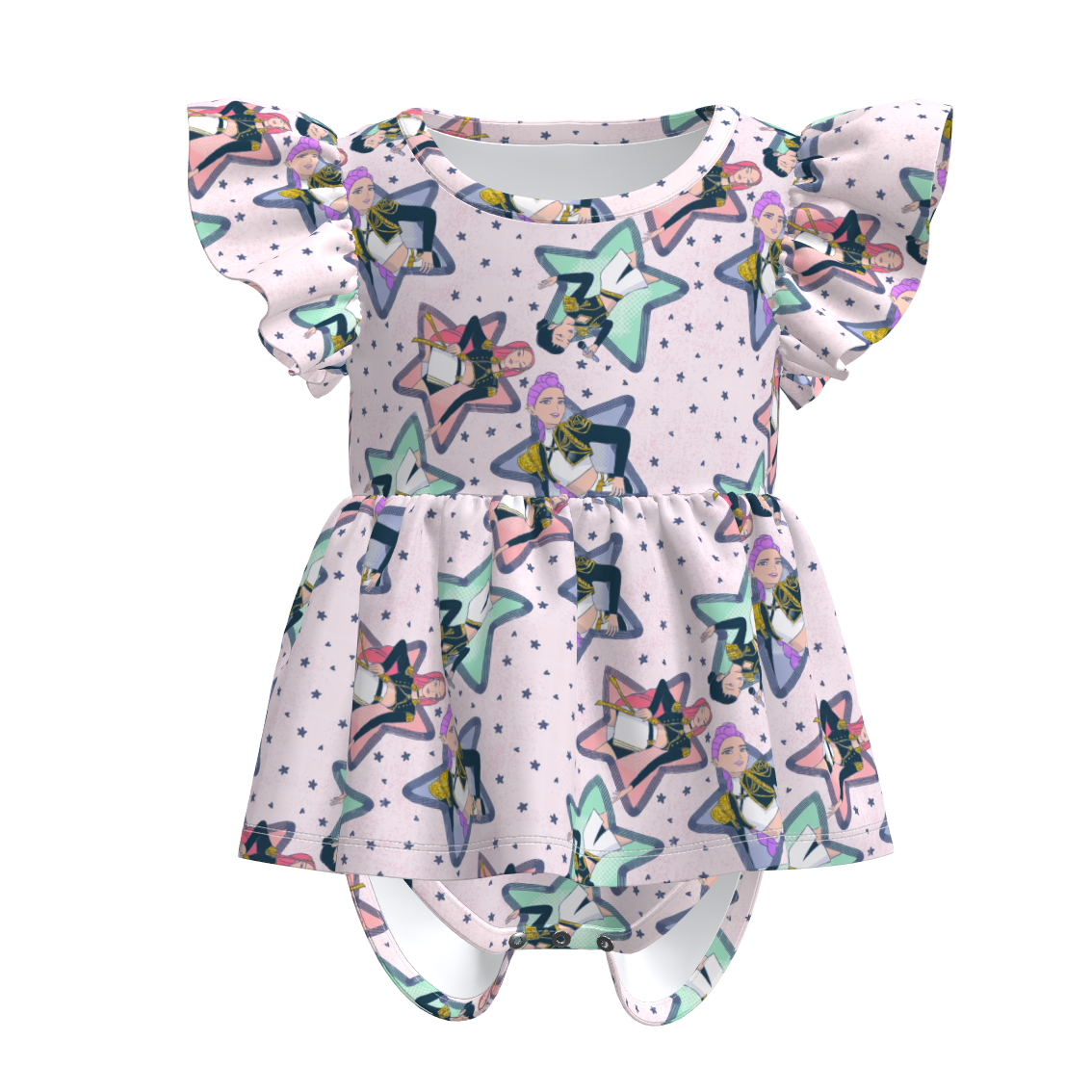 （Pre Order）Toddler Girls Spring&Summer Movie Character Print Romper