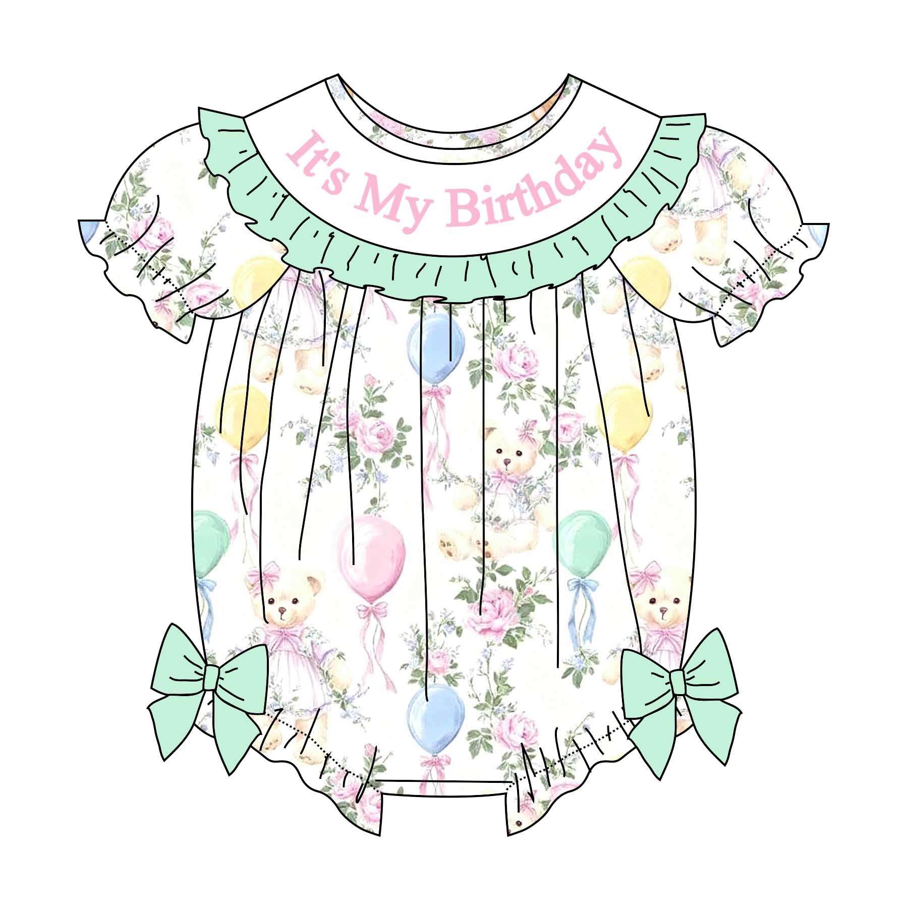 （Pre Order）Sisters Spring&Summer Birthday Embroidery Smocked Dress&Romper