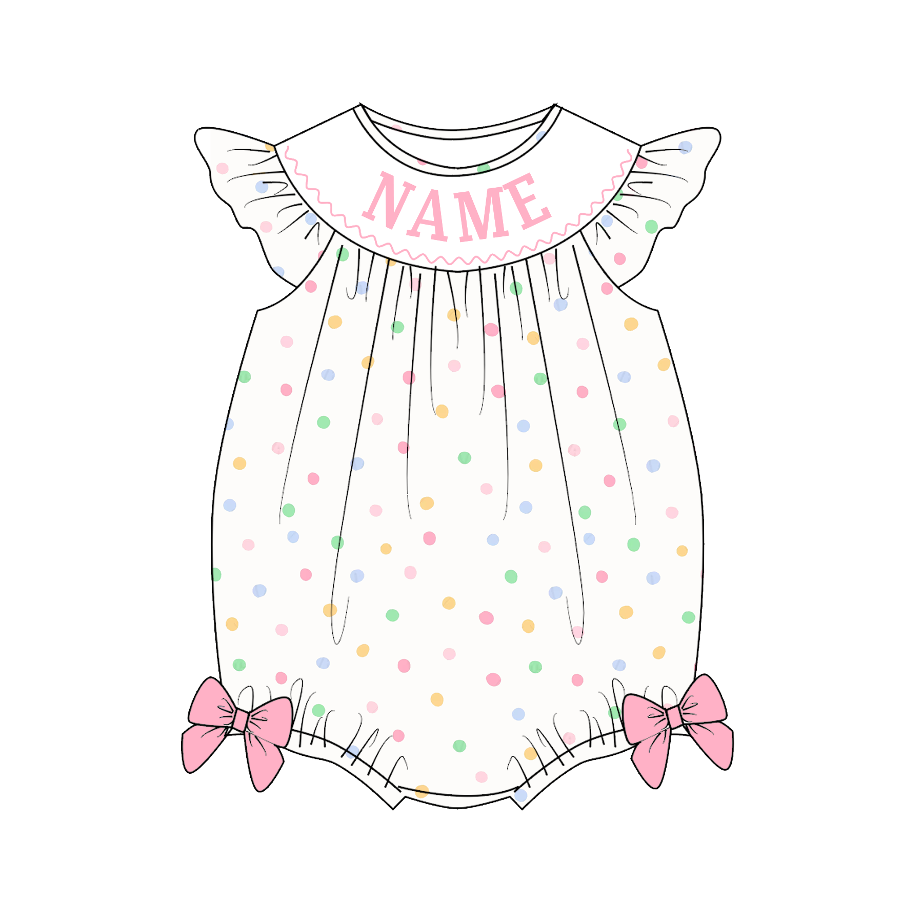 （Pre Order）Sisters Easter Bunny Embroidery Smocked Dress&Romper