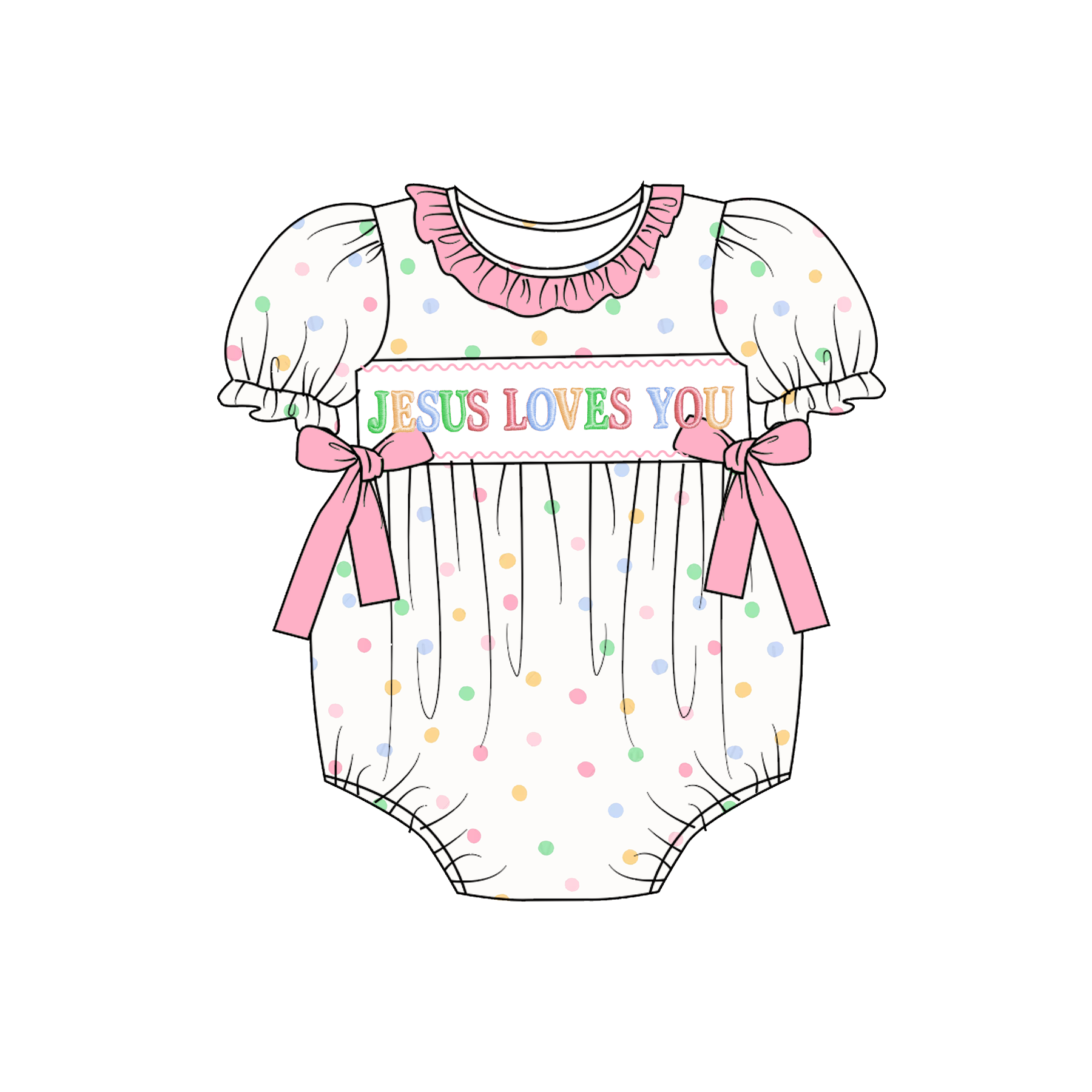（Pre Order）Sisters Easter Embroidery Smocked Dress&Romper