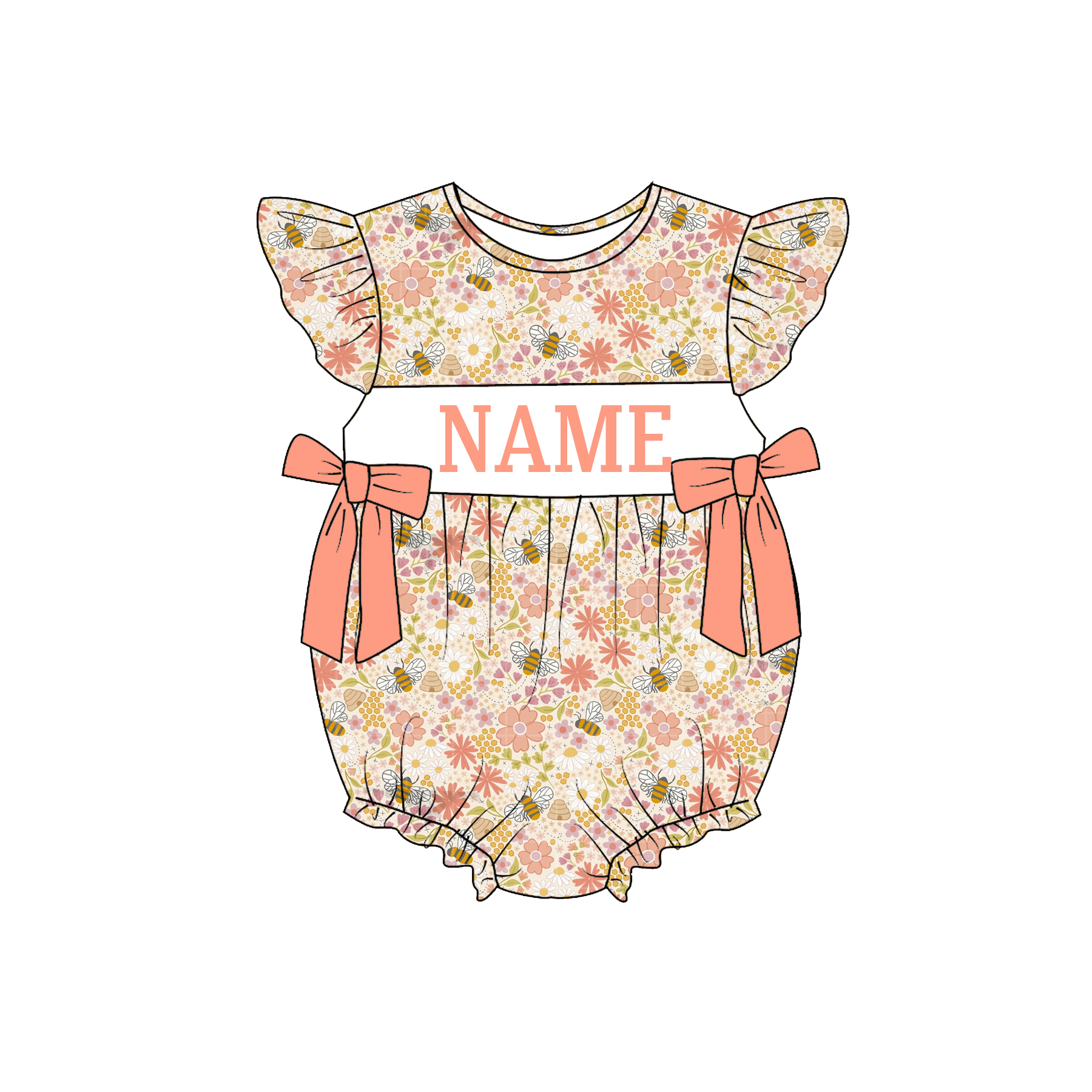 （Pre Order）Sisters Spring&Summer Bee Embroidery Smocked Dress&Romper