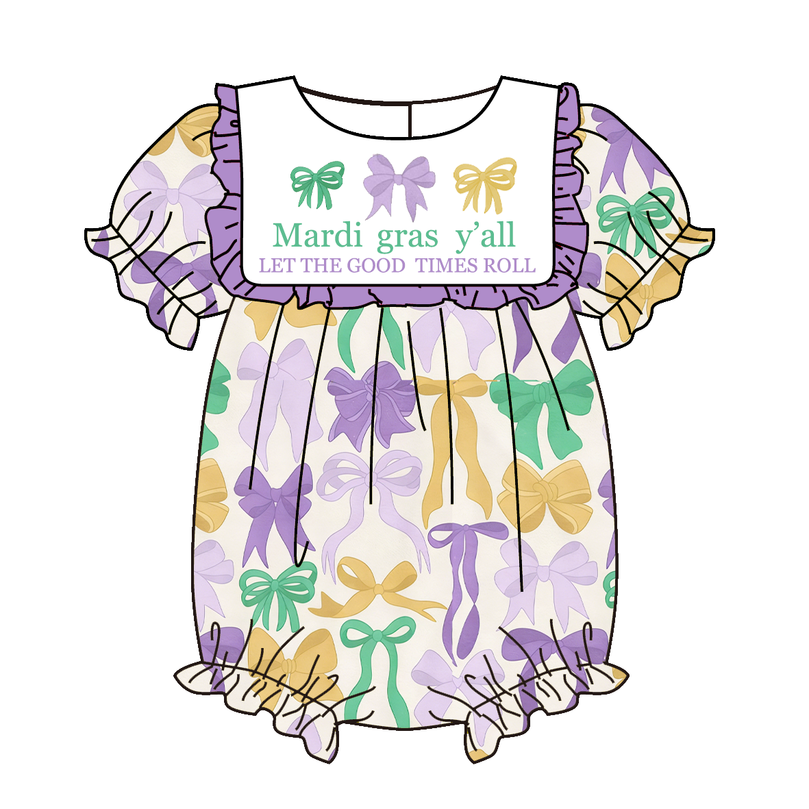 （Pre Order）Sisters Mardi Gras Embroidery Dress&Romper