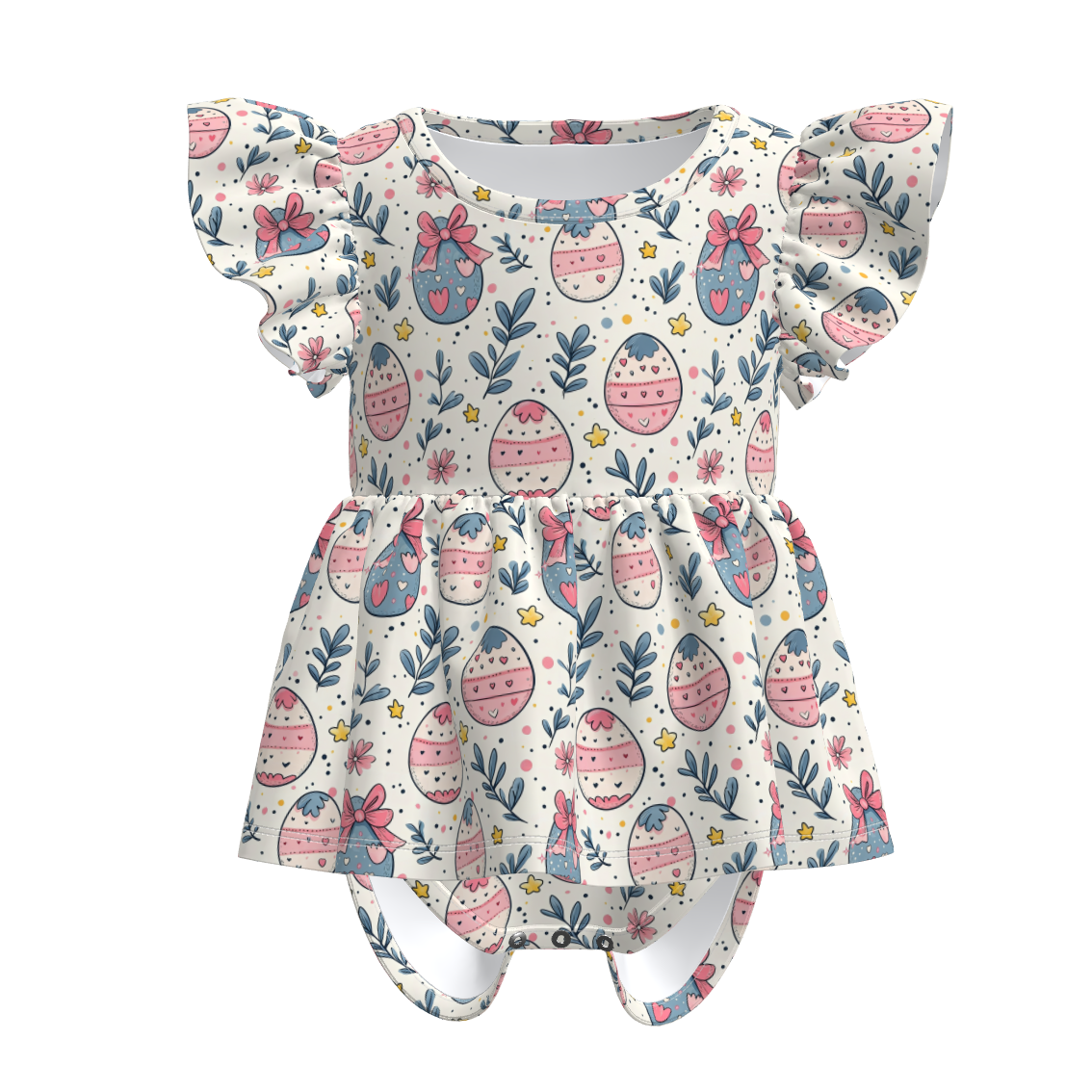 （Pre Order）Sisters Easter Egg Print Dress,Set&Romper