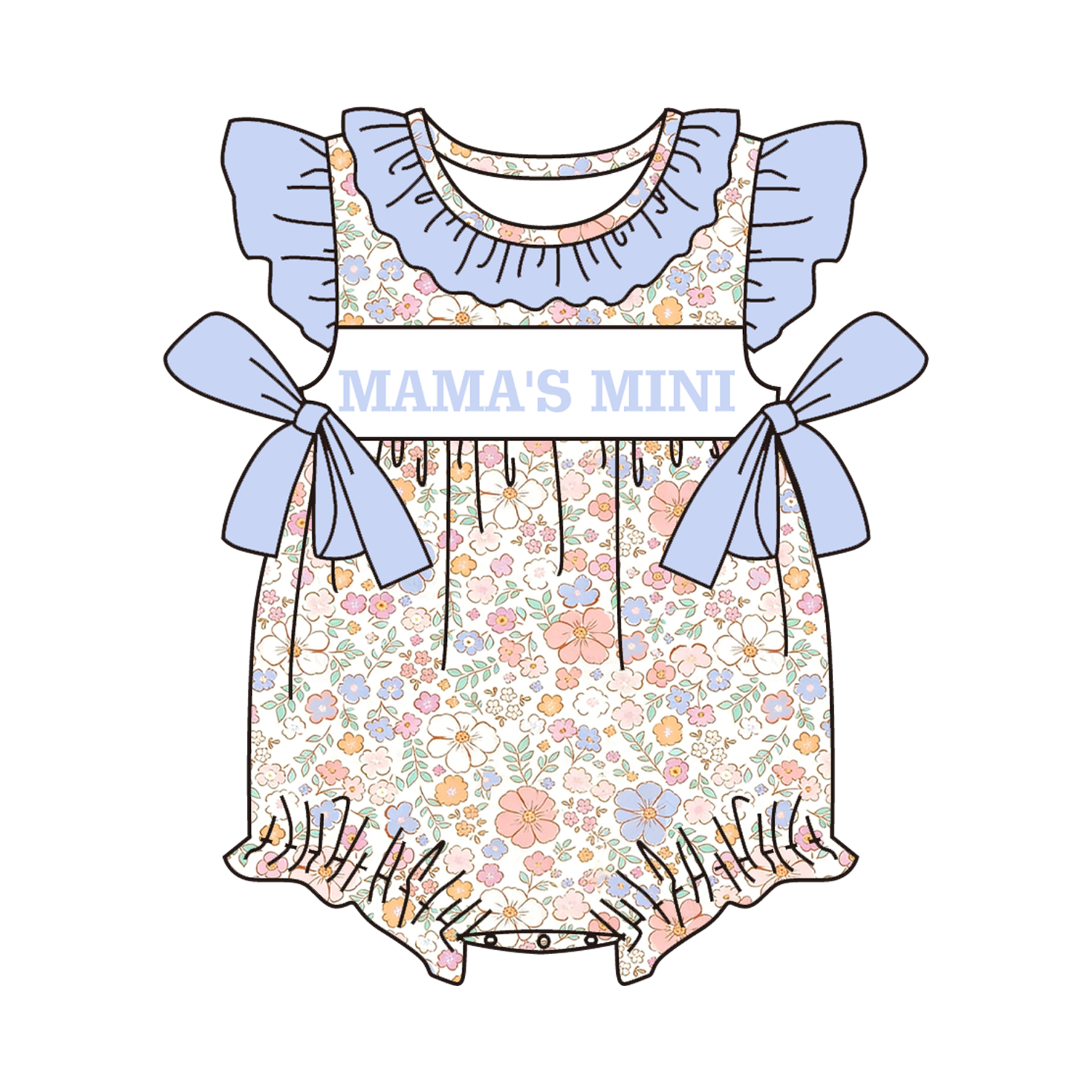 （Pre Order）Siblings Mother's Day Embroidery Smocked Dress,Set&Romper
