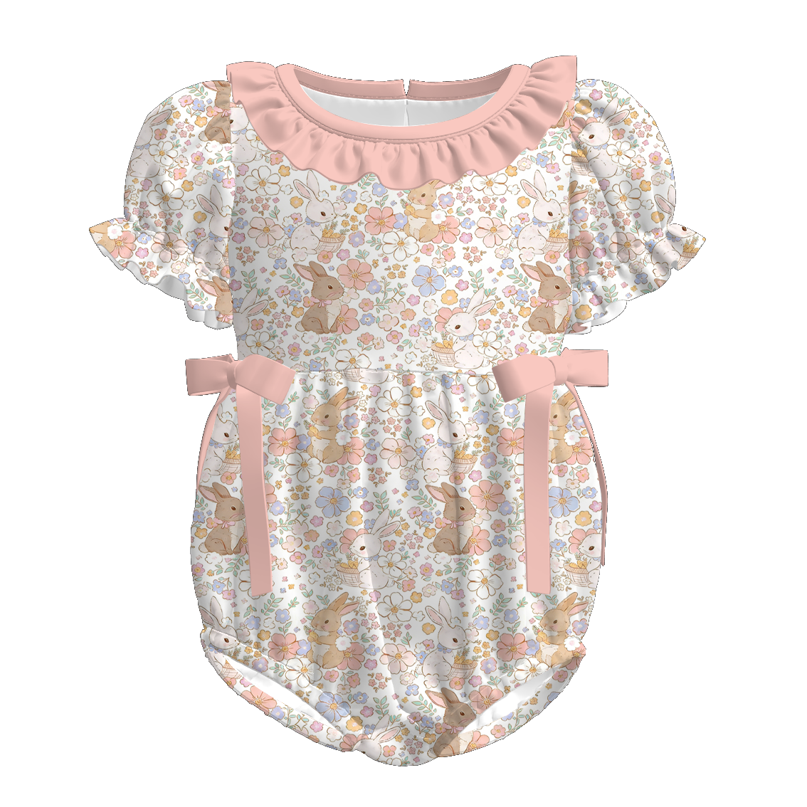 （Pre Order）Sisters Easter Bunny Print Dress&Romper