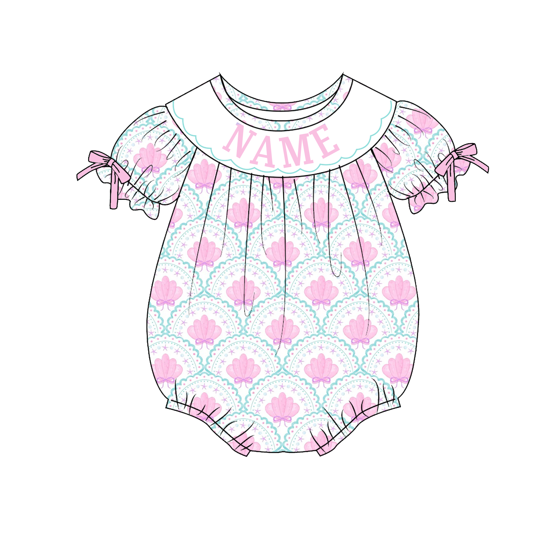 （Pre Order）Sisters Summer Seaside Embroidery Smocked Dress&Romper