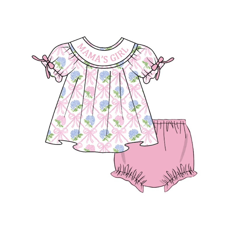 （Pre Order）Sisters Spring&Summer MAMA'S GIRL Embroidery Smocked Dress&Romper