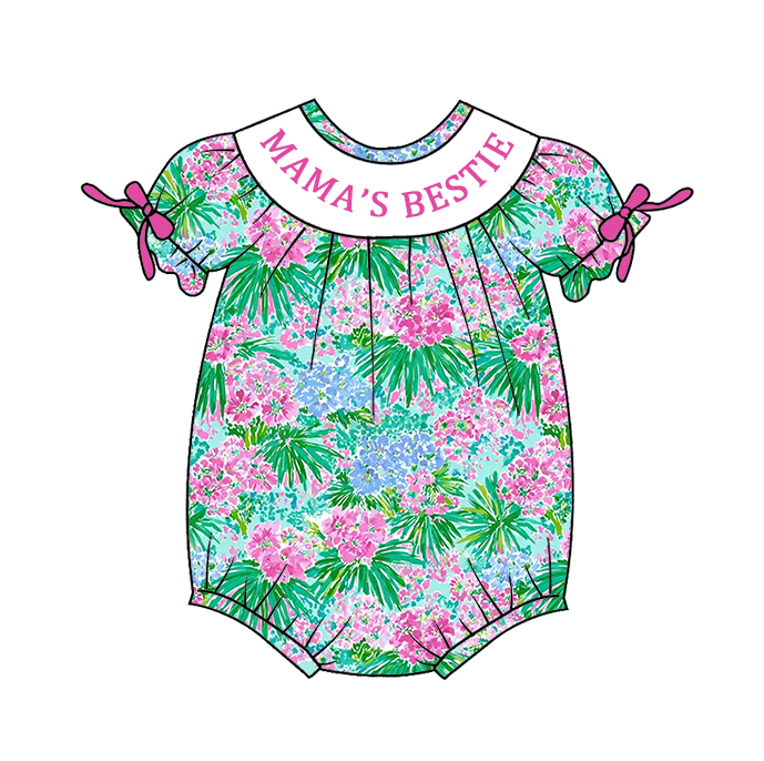 （Pre Order）Sisters Spring&Summer MAMA'S BESTIE Embroidery Smocked Dress&Romper