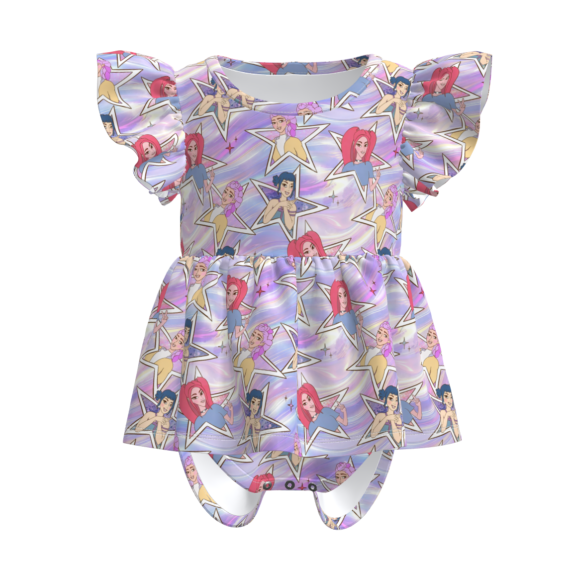 （Pre Order）Family Spring&Summer Movie Character Print Skort Dress,Dress&Romper