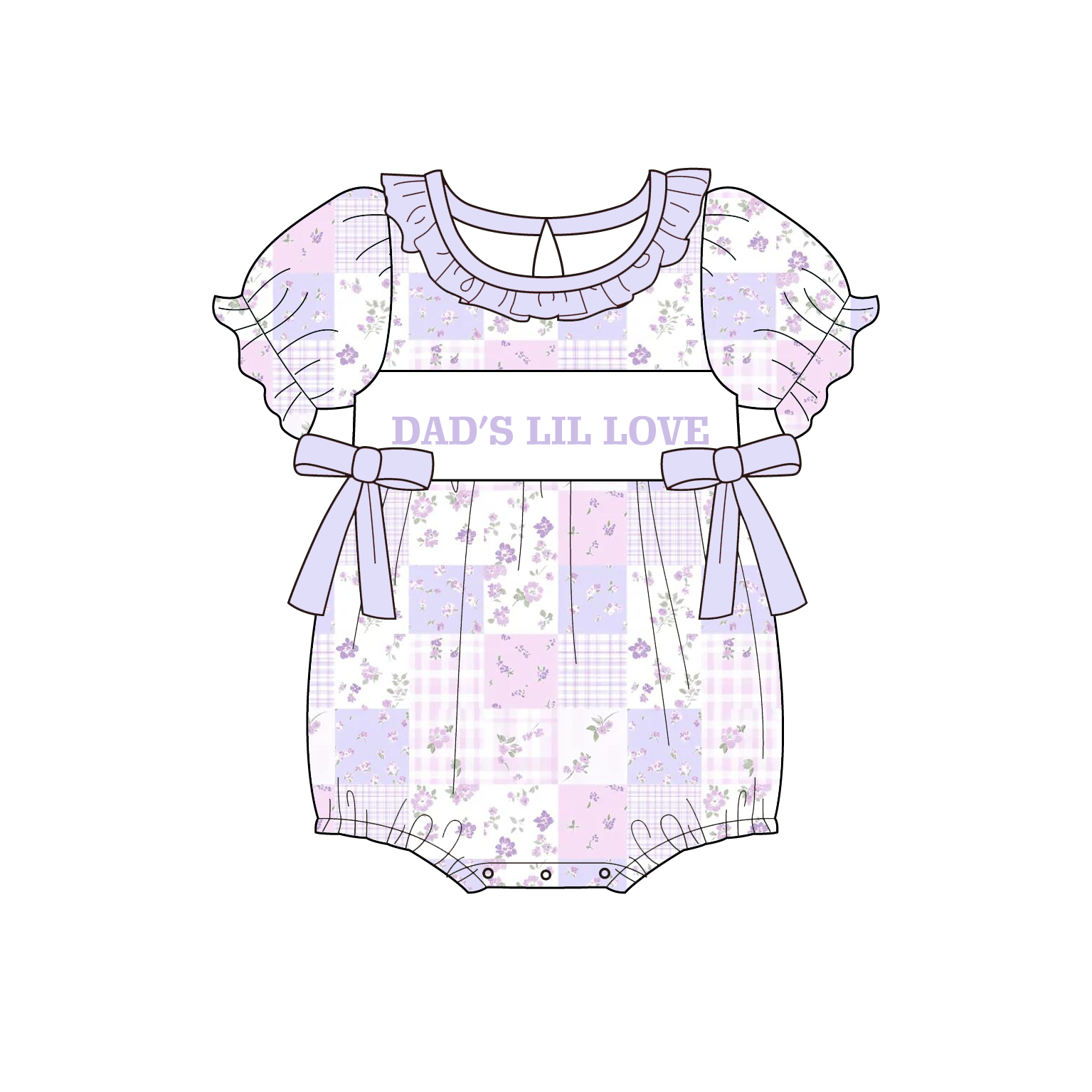 （Pre Order）Sisters DAD'S LIL LOVE Embroidery Smocked Dress&Romper-Customized name