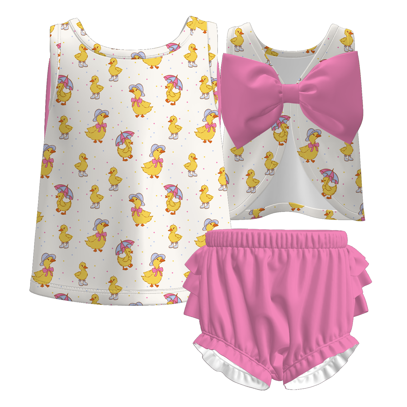 （Pre Order）Sisters Spring&Summer Goose Print Dress,Set&Romper