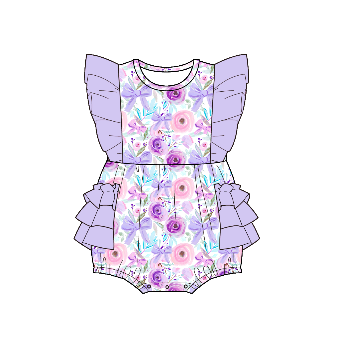 （Pre Order）Sisters Spring&Summer Floral Print Dress,Scallop Set&Romper