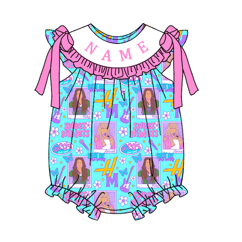 （Pre Order）Sisters Spring&Summer TS Embroidery Smocked Dress,Set&Romper-Customized name