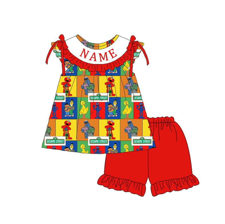 （Pre Order）Siblings Cartoon Embroidery Smocked Dress,Set&Romper
