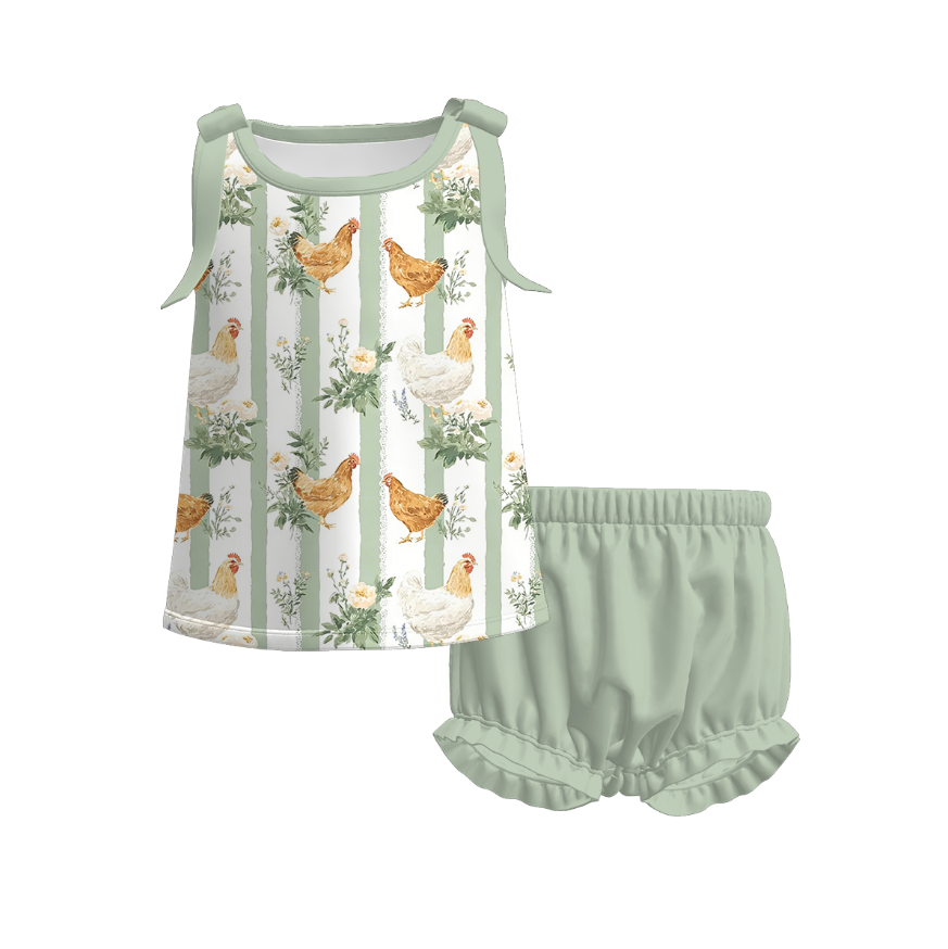 （Pre Order）Sisters Spring&Summer Chick Print Dress,Set,Jumpsuit&Bloomer Set