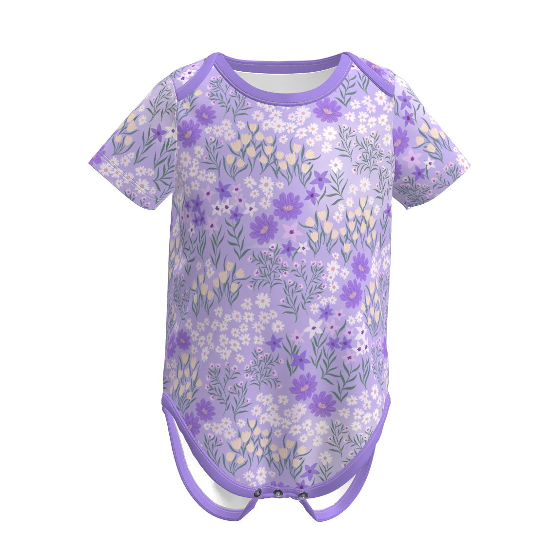 （Pre Order）Family Spring&Summer Lavender Floral Print Dress,Set&Romper