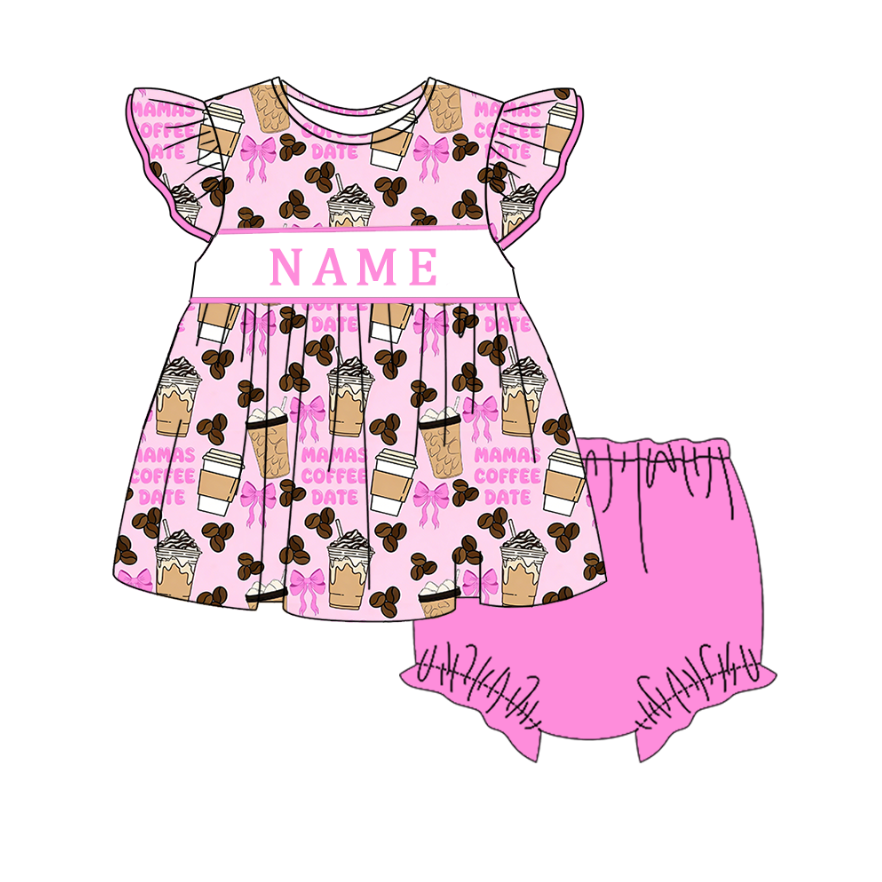 （Pre Order）Sisters Spring&Summer Cartoon Embroidery Smocked Dress,Set&Romper-Customized name