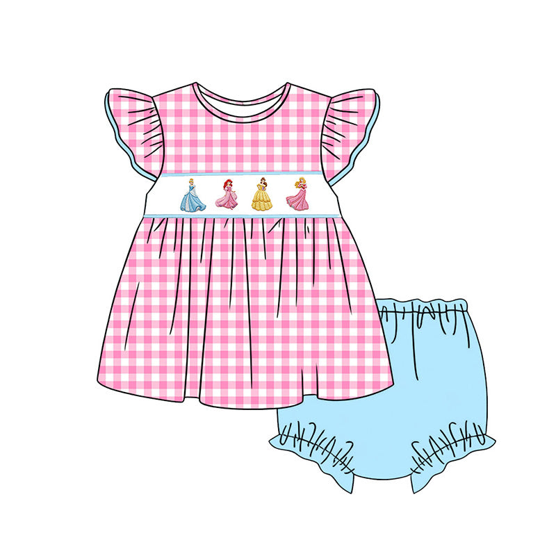 （Pre Order）Sisters Spring&Summer Princess Embroidery Smocked Dress,Set&Romper