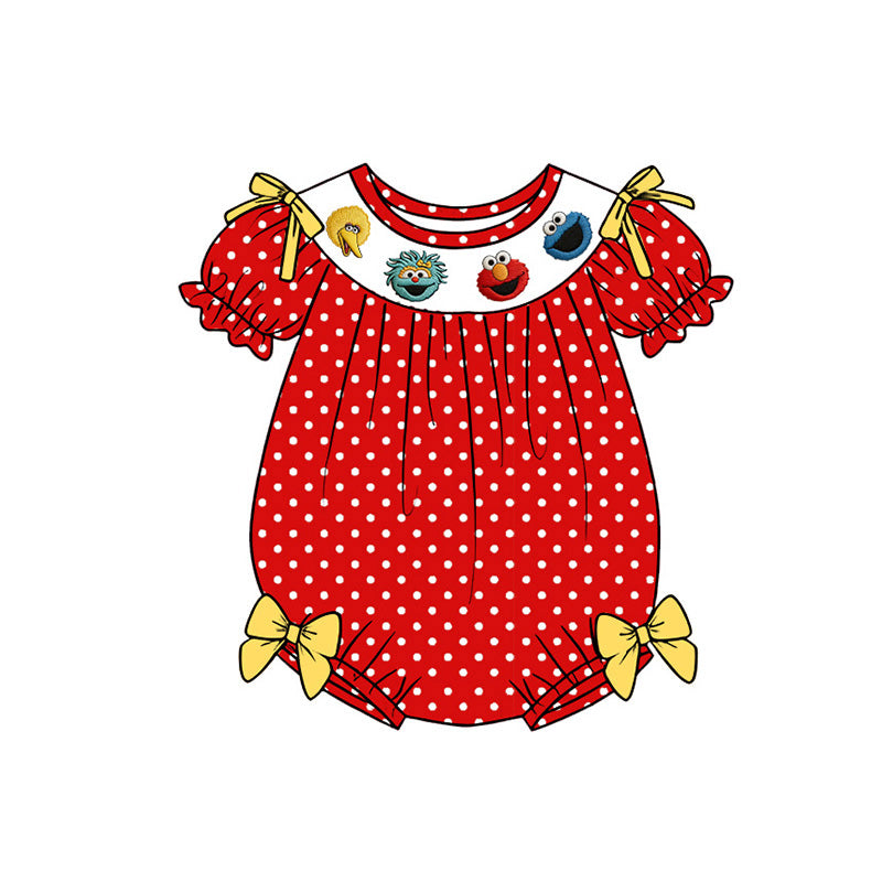 （Pre Order）Siblings Spring&Summer Cartoon Embroidery Smocked Dress,Set&Romper