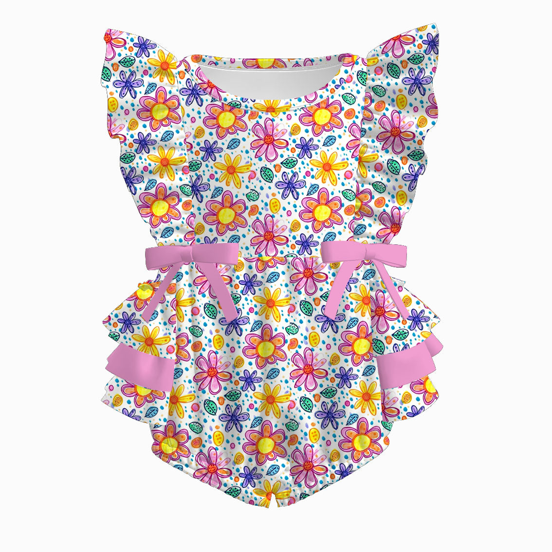 （Pre Order+Prepack Zone）Toddler Girls Spring&Summer Print Romper