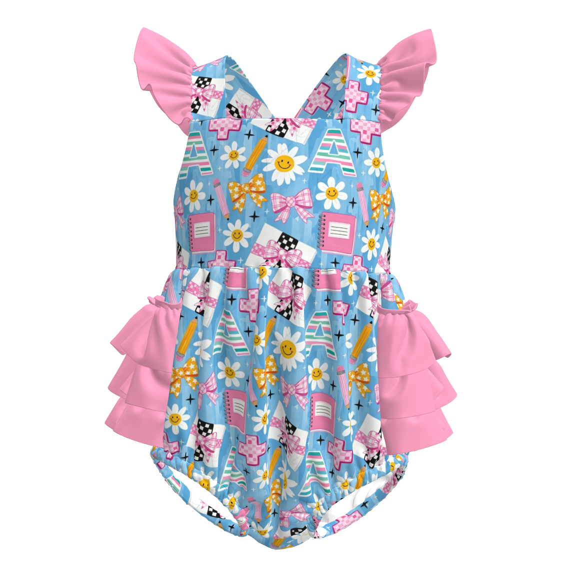 （Pre Order+Prepack Zone）Sisters Summer Back To School Print Dress&Romper
