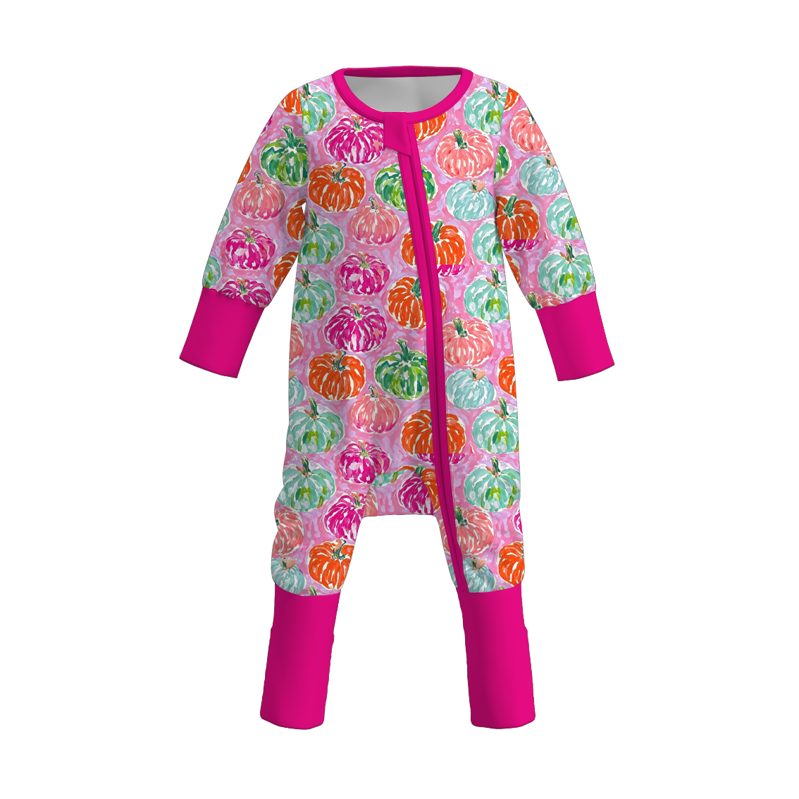 （Pre Order+Prepack Zone）Toddler Girls Fall Pumpkin Print Romper