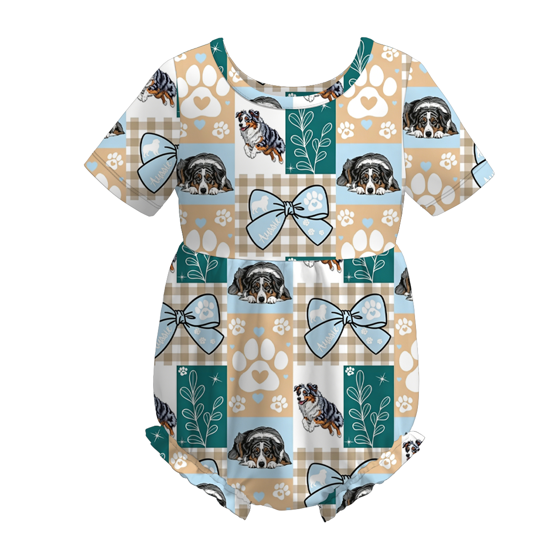 （Pre Order+Prepack Zone）Sisters Fall Puppy Print Dress&Romper