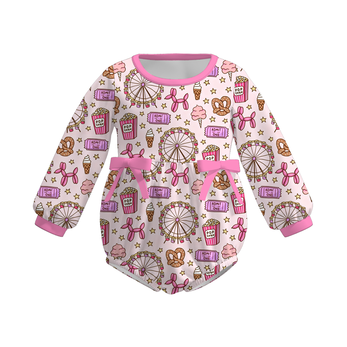 （Pre Order+Prepack Zone）Siblings Fall Popcorn Print Dress,Set,Pants&Romper