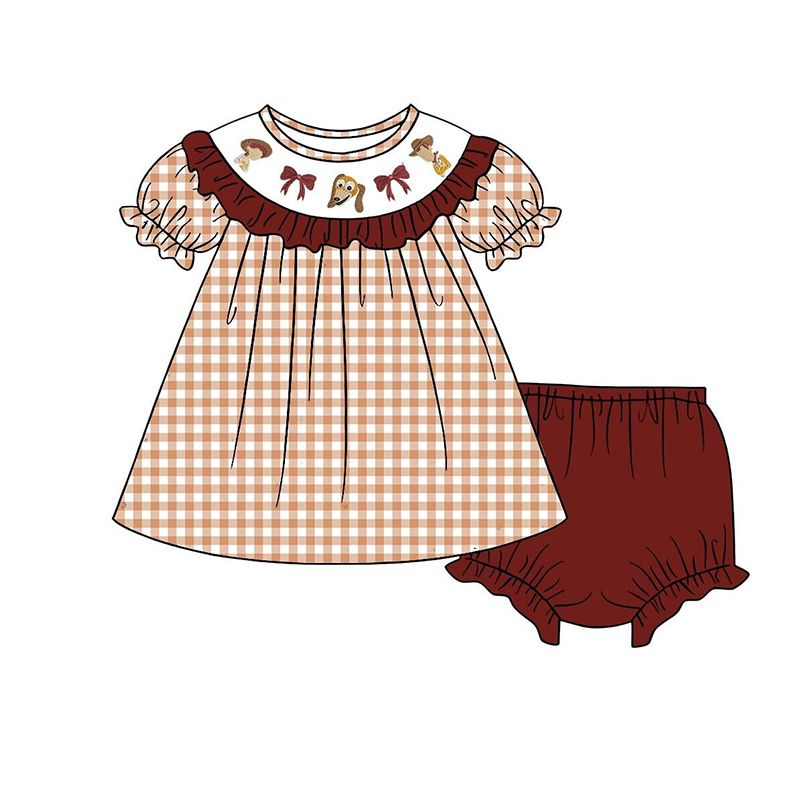 （Weekly Pre-Order）Siblings Cartoon Embroidery Smocked Dress,Set&Romper（Ends Wednesday）