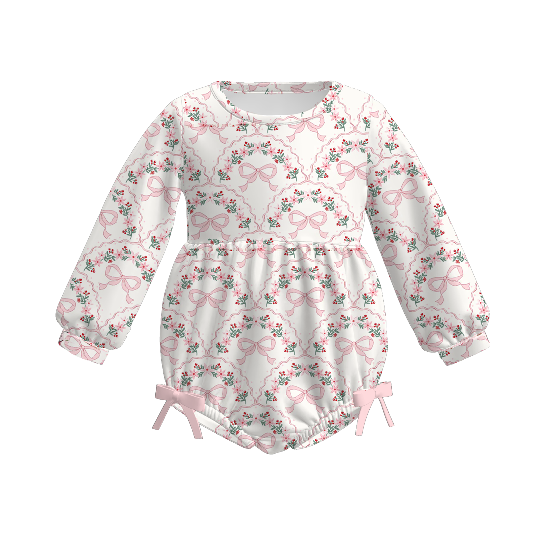 （Pre Order）Toddler Girls Christmas Print Romper