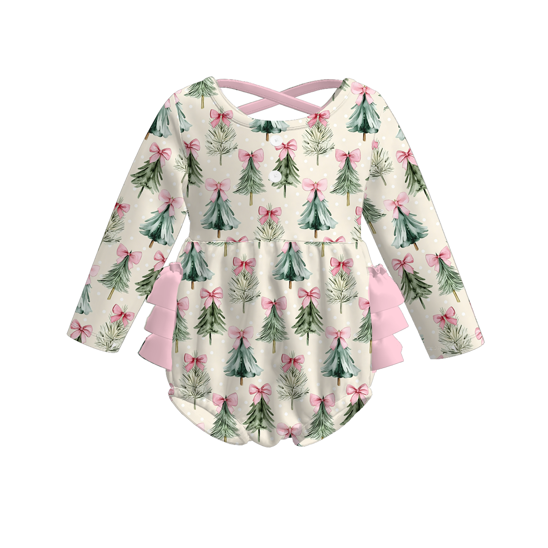 （Pre Order）Toddler Girls Christmas Print Romper