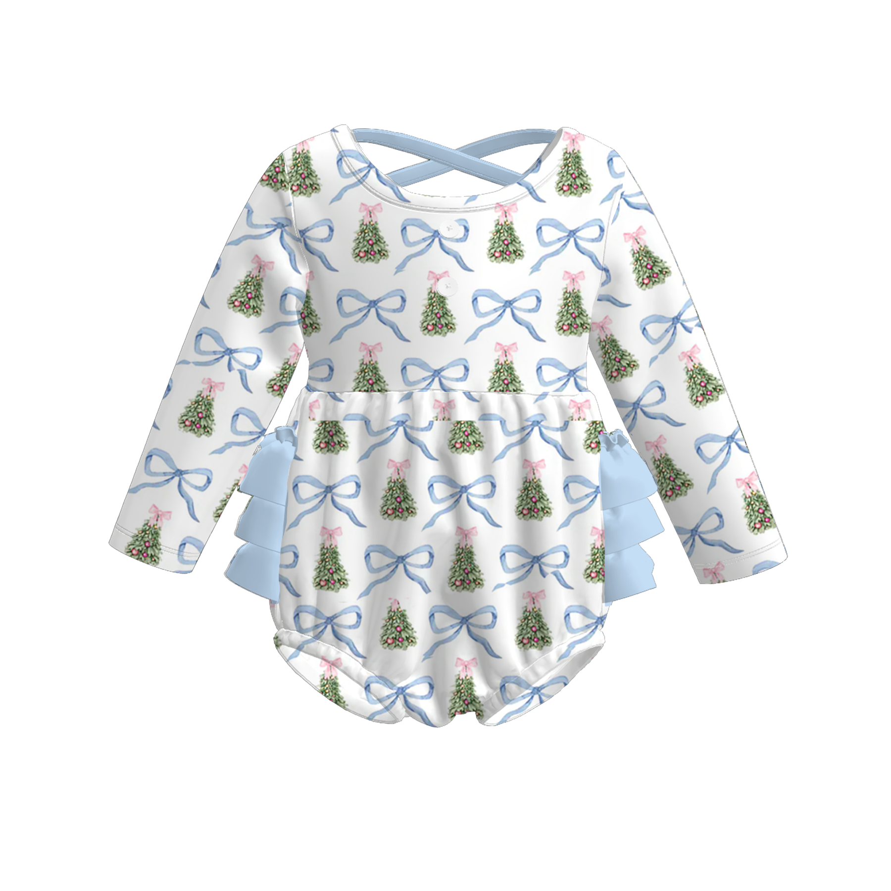 （Pre Order）Toddler Girls Christmas Print Romper