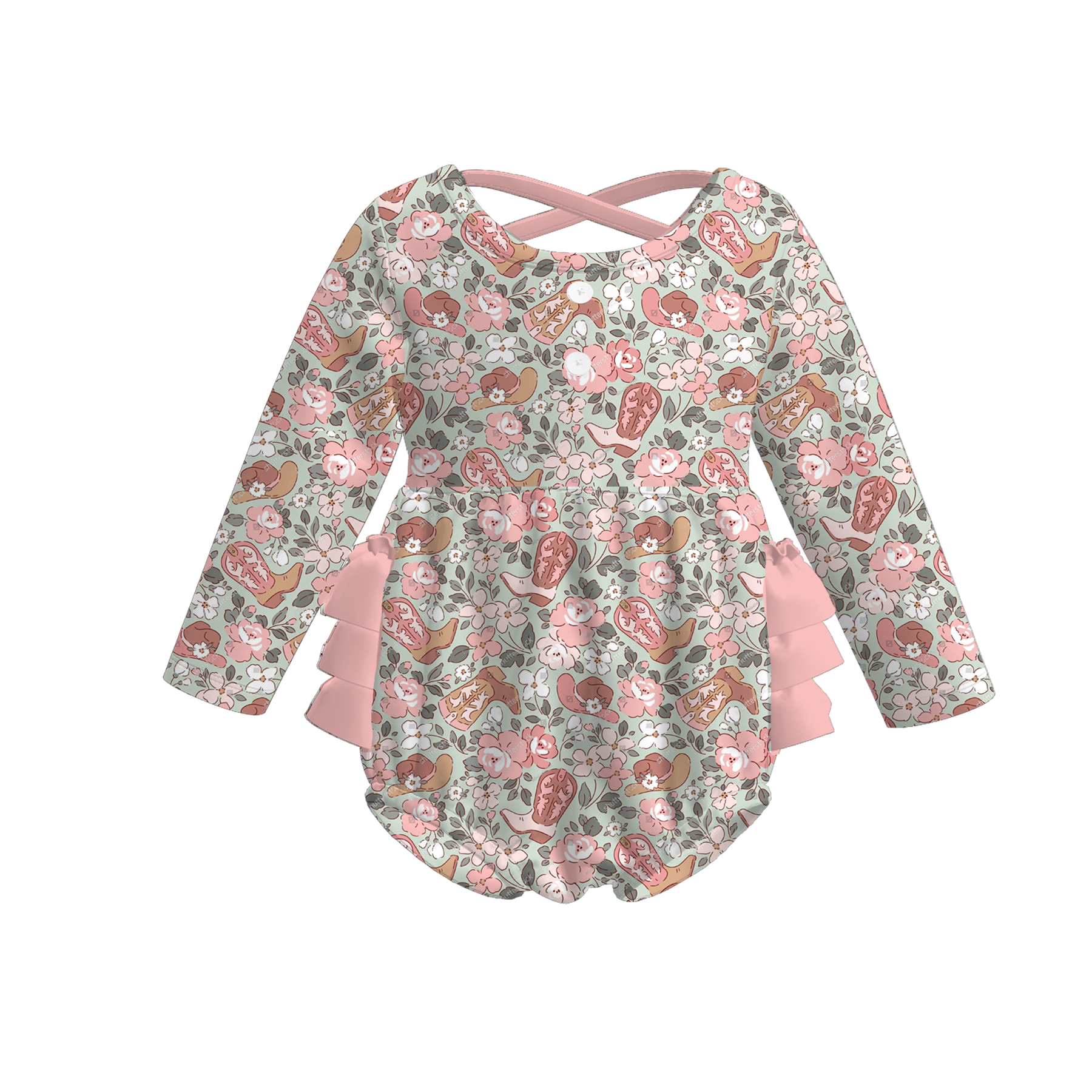 （Pre Order）Toddler Girls Christmas Print Romper