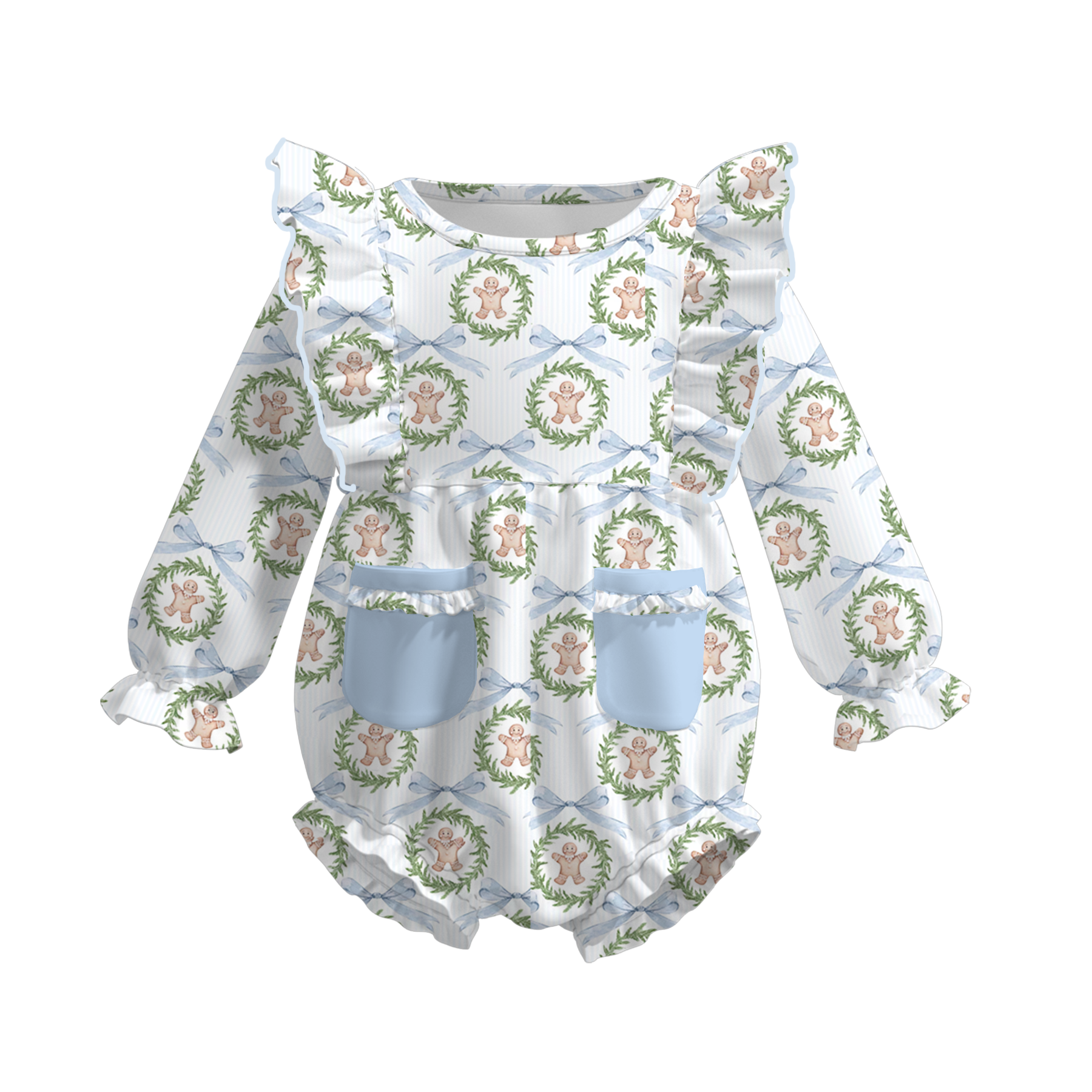 （Pre Order）Toddler Girls Christmas Print Romper