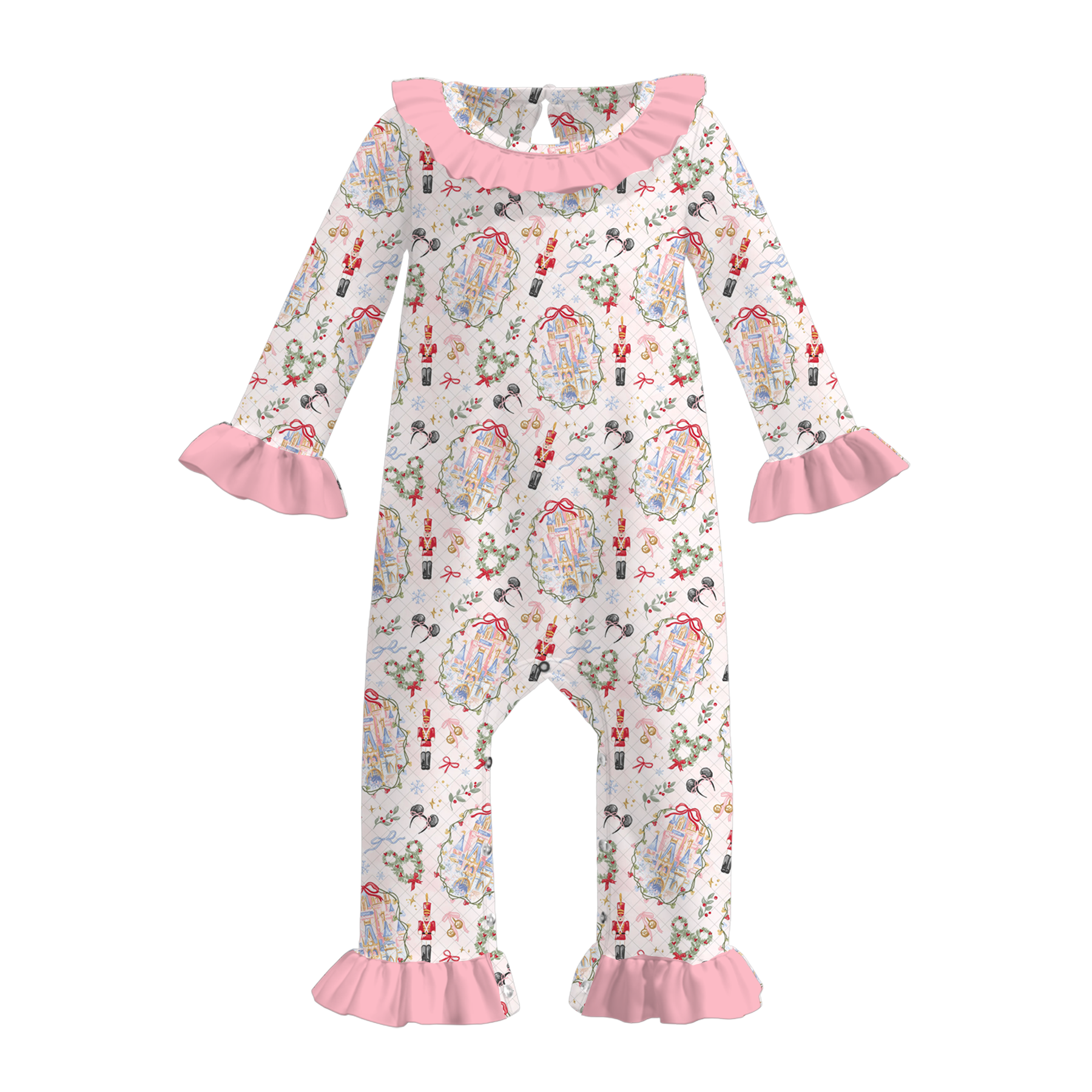 （Pre Order）Toddler Girls Christmas Print Romper