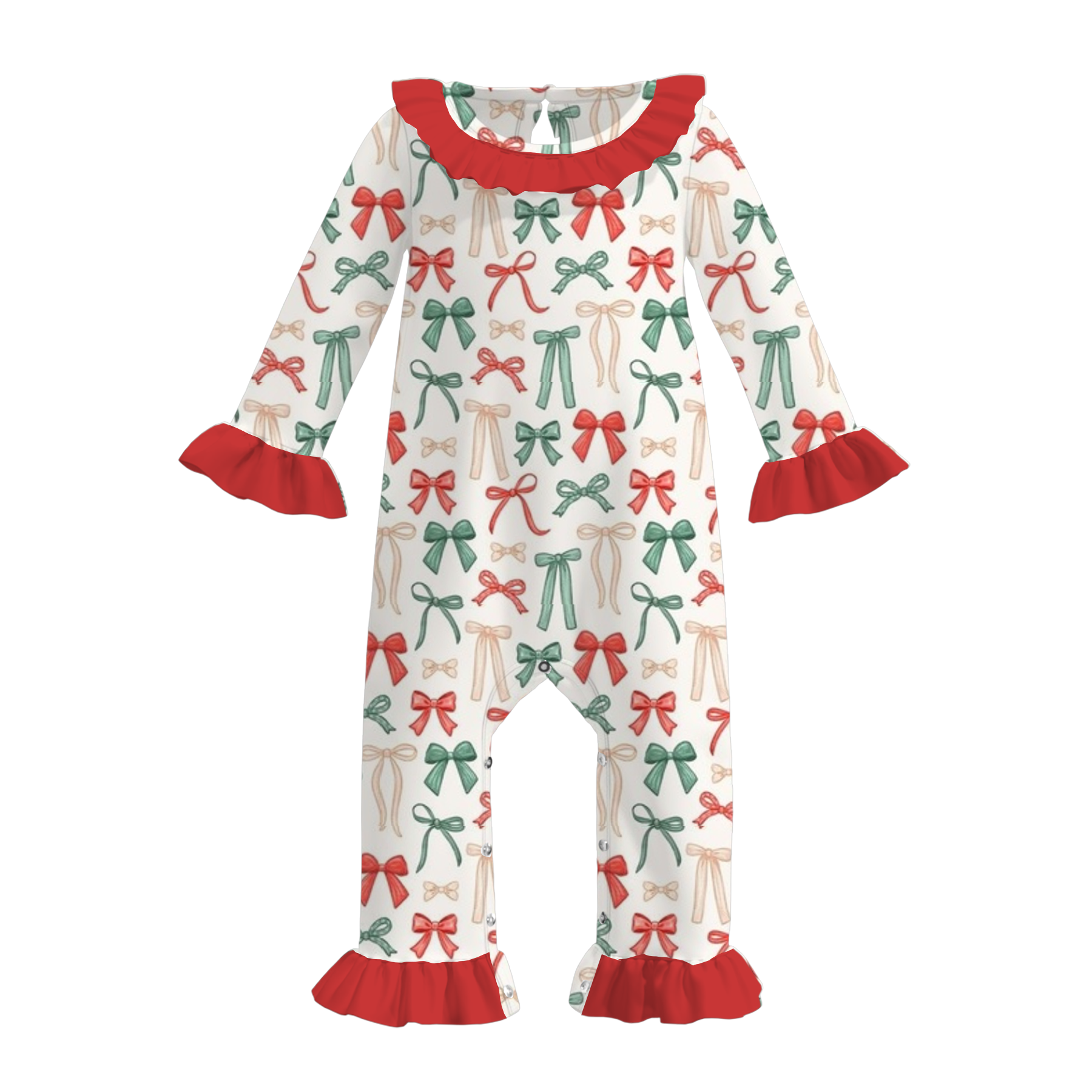 （Pre Order）Toddler Girls Christmas Print Romper