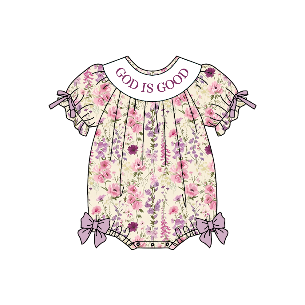 （Pre Order）Girls Fall Embroidery Smocked Set,Dress&Romper-Customized name