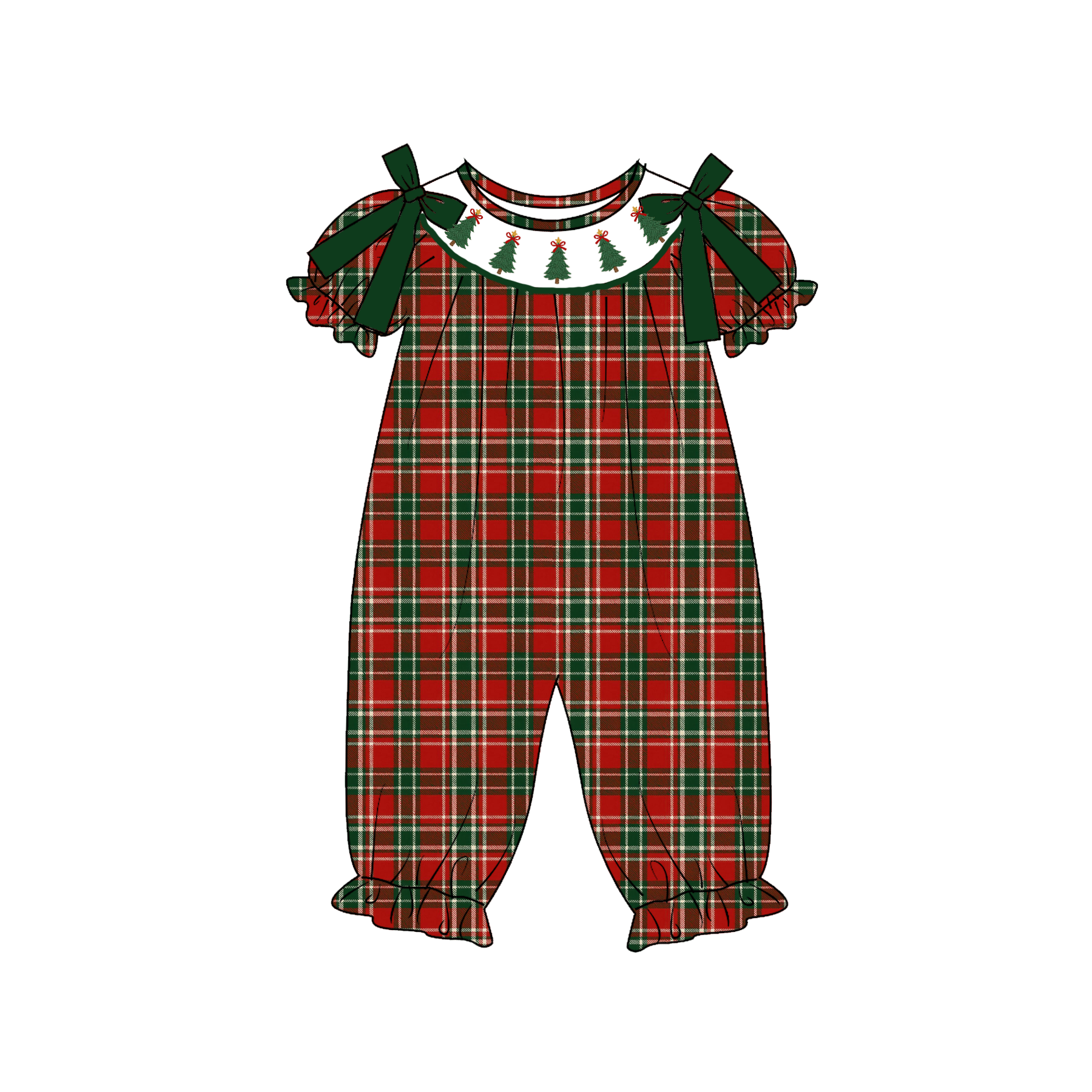 （Weekly Pre-Order）Siblings Christmas Embroidery Smocked Dress&Romper（Ends Wednesday）