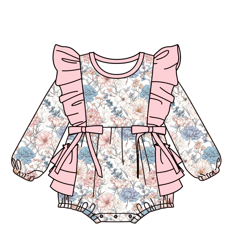 （Pre Order）Sisters Fall Floral Print Dress&Romper
