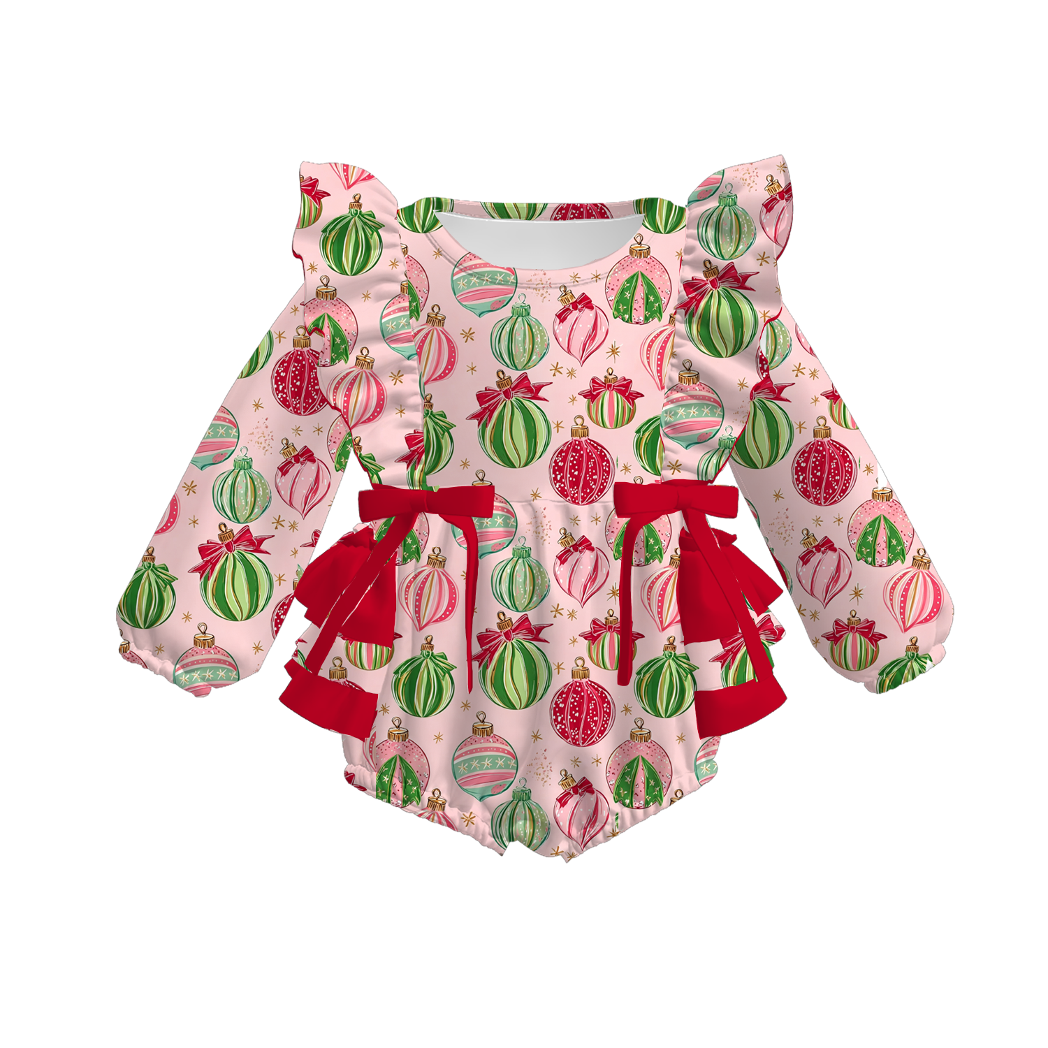（Pre Order）Sisters Christmas Print Dress,Pajamas&Romper