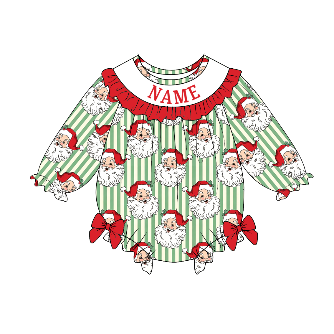 （Pre Order）Sisters Christmas Embroidery Smocked Dress,Set&Romper