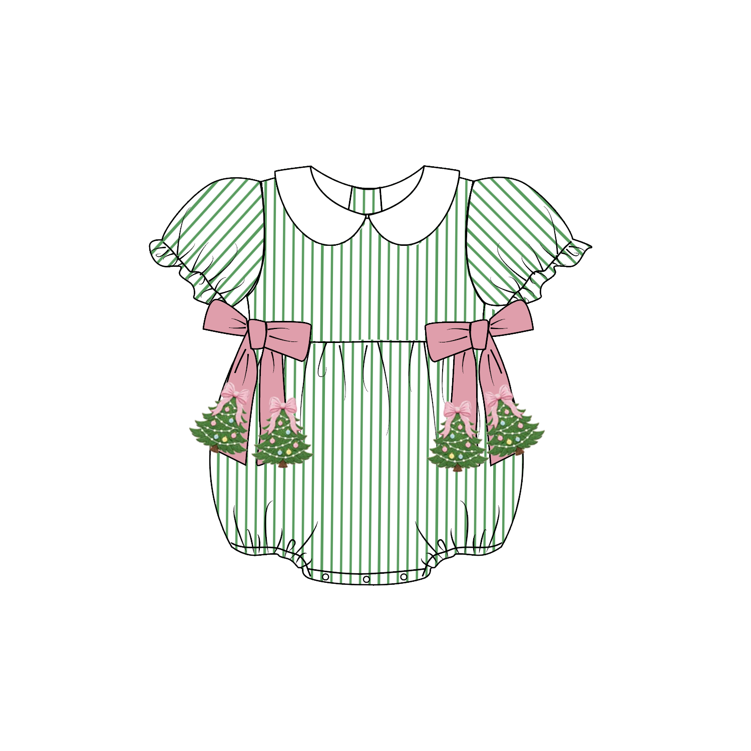（Weekly Pre-Order）Siblings Christmas Tree Embroidery Dress,Scallop Set&Romper（Ends 9.6）