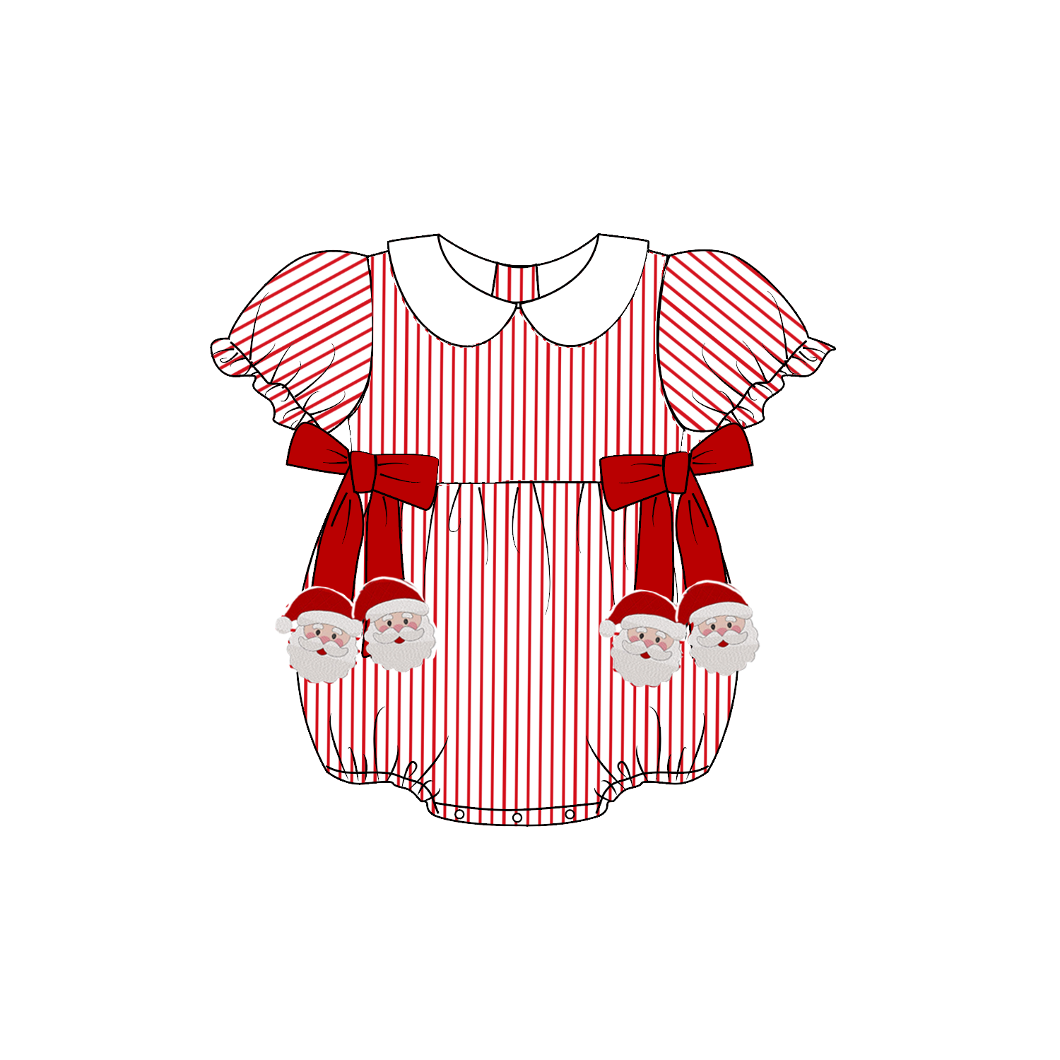 （Weekly Pre-Order）Siblings Christmas Santa Claus Embroidery Dress,Scallop Set&Romper（Ends 9.6）