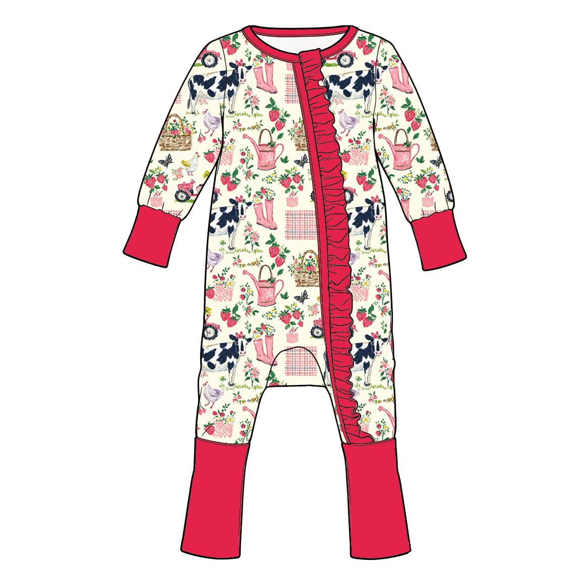 （Pre Order）Sisters Fall Farm Print Outfit Set&Romper