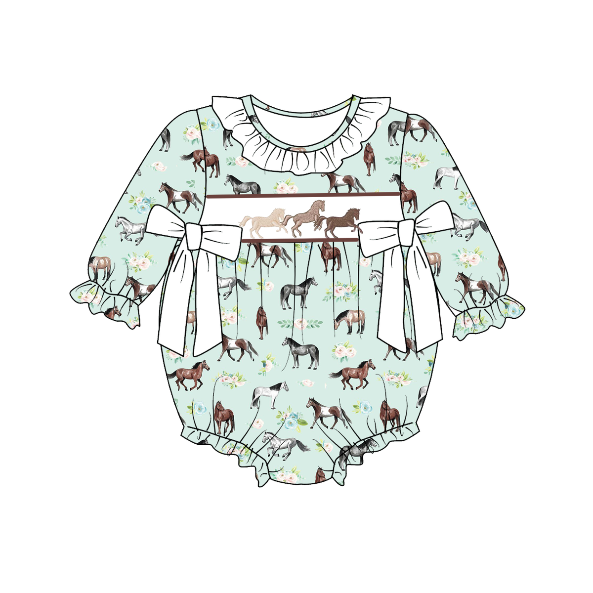（Weekly Pre-Order）Sisters Horse Embroidery Smocked Dress&Romper（Ends 10.18）