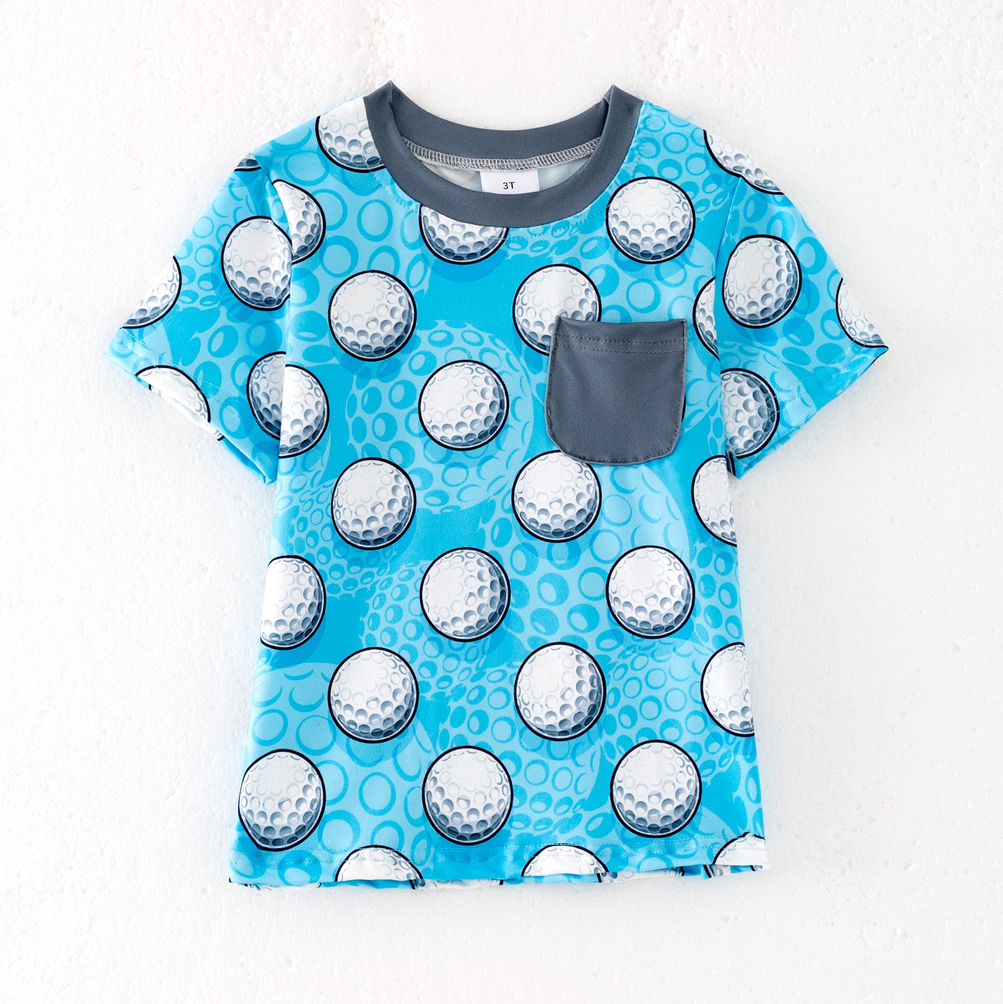 （Pre Order,Prepack Zone）Boys Spring Golf Print Top&Romper