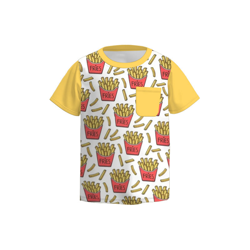 （Pre Order）Brothers Spring and Summer Cartoon Print Top＆Romper