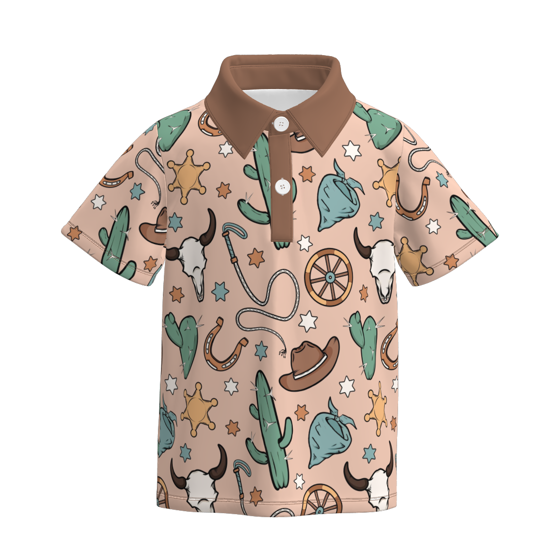 （Pre Order）Brothers Spring and Summer Cowboy Print Romper＆Top