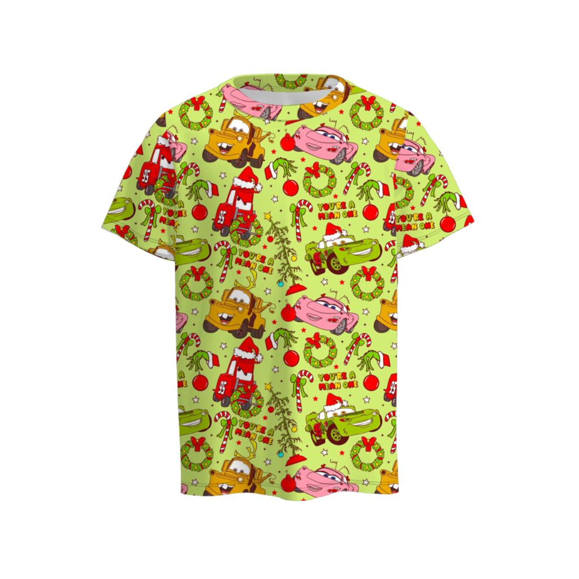 （Pre Order）Family Christmas Cartoon Print Dress,Set＆Top